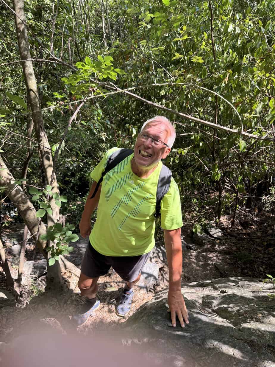 Der Wasserfall am Ende der Boulderline